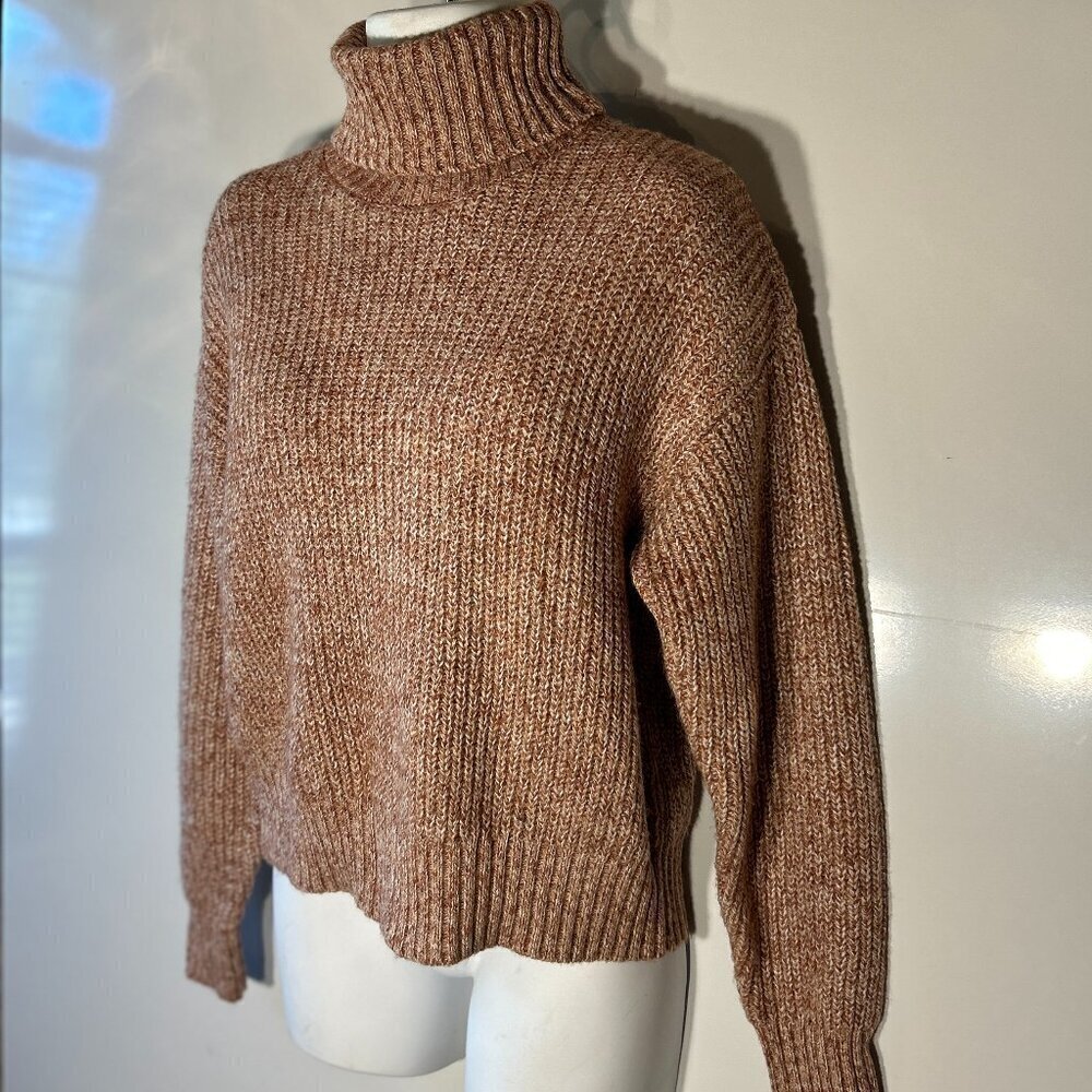 Future Collective SZL Neutral Chunky Comfy Turtleneck Sweater Academia Preppy - Picture 5 of 11